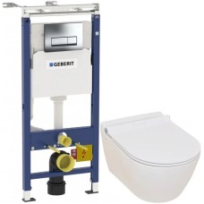 Комплект подвесной унитаз Serel Smart SM25SL + система инсталляции Geberit 458.125.21.1