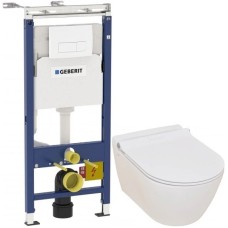 Комплект подвесной унитаз Serel Smart SM25SL + система инсталляции Geberit 458.125.11.1