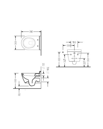 Комплект подвесной унитаз Serel Smart SM25SL + система инсталляции Jacob Delafon E5504-NF + E4316-CP