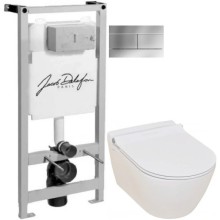 Комплект подвесной унитаз Serel Smart SM25SL + система инсталляции Jacob Delafon E5504-NF + E4316-CP