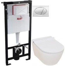 Комплект подвесной унитаз Serel Smart SM25SL + система инсталляции AlcaPlast AM101/11203:1RUSSETM71