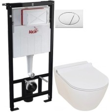 Комплект подвесной унитаз Serel Smart SM25SL + система инсталляции AlcaPlast AM101/11203:1RUSSETM70