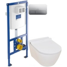 Комплект подвесной унитаз Serel Smart SM25SL + система инсталляции Villeroy & Boch 92246100 + 92249061
