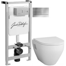 Комплект подвесной унитаз Am.Pm Spirit 2.0 C701738WH + C707857WH + система инсталляции Jacob Delafon E5504-NF + E4316-CP