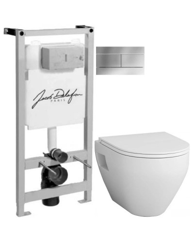 Комплект подвесной унитаз Am.Pm Spirit 2.0 C701738WH + C707857WH + система инсталляции Jacob Delafon E5504-NF + E4316-CP