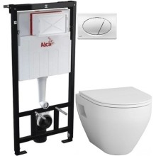 Комплект подвесной унитаз Am.Pm Spirit 2.0 C701738WH + C707857WH + система инсталляции AlcaPlast AM101/11203:1RUSSETM71