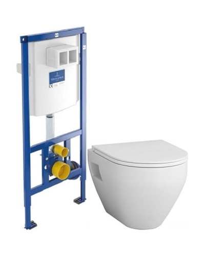 Комплект подвесной унитаз Am.Pm Spirit 2.0 C701738WH + C707857WH + система инсталляции Villeroy & Boch 92246100