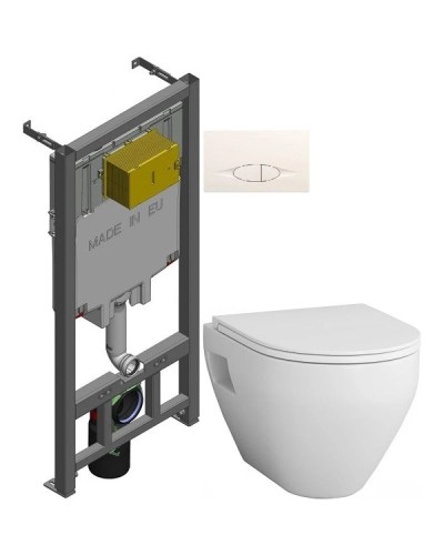 Комплект подвесной унитаз Am.Pm Spirit 2.0 C701738WH + C707857WH + система инсталляции Jacob Delafon E29025-NF + E29026-01R