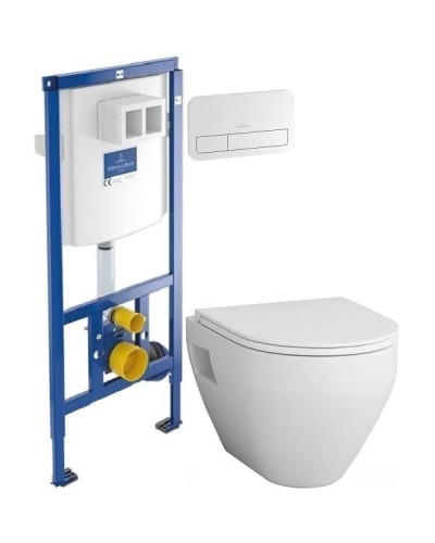 Комплект подвесной унитаз Am.Pm Spirit 2.0 C701738WH + C707857WH + система инсталляции Villeroy & Boch 92246100 + 92249068
