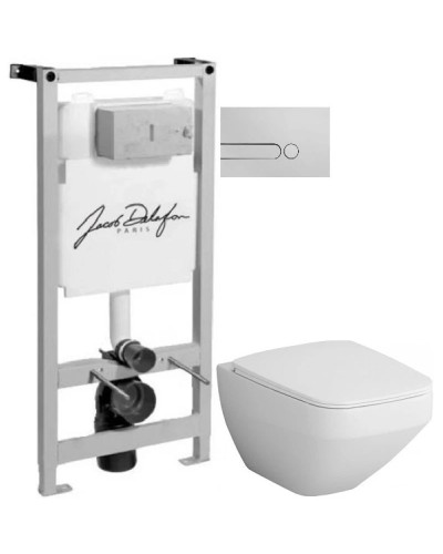 Комплект подвесной унитаз Am.Pm Inspire 2.0 C50A1700SC + система инсталляции Jacob Delafon E5504-NF + E4326-CP