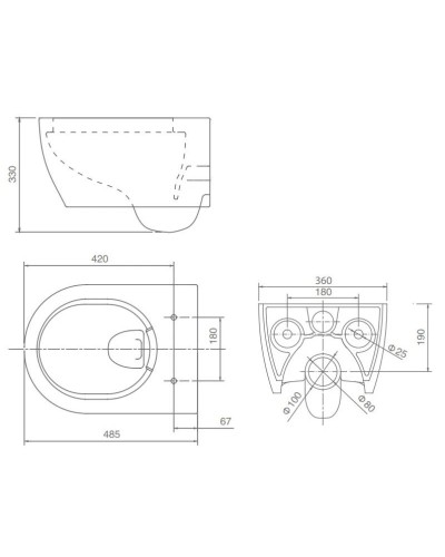 Комплект подвесной унитаз SSWW NC2038 + система инсталляции Tece 9300302 + 9240407