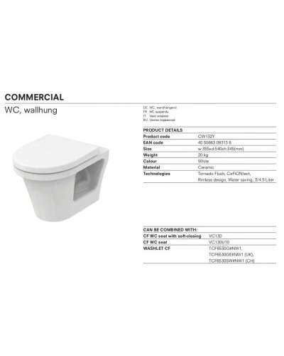Комплект подвесной унитаз Toto CF CW132Y#NW1 + VC130 + система инсталляции Tece 9300302 + 9240407