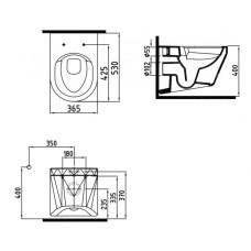 Комплект подвесной унитаз Bien Moly MLKA052N1VP0W3000 + система инсталляции Tece 9300302 + 9240407