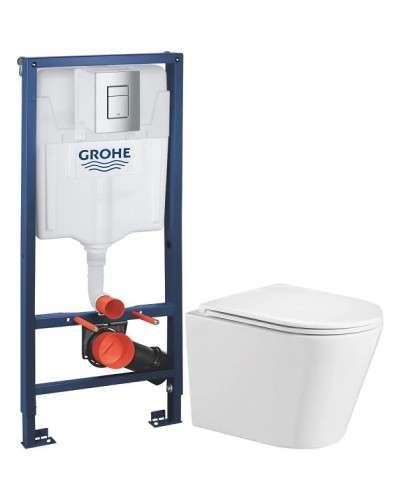 Комплект подвесной унитаз WeltWasser Salzbach 004GL-WT 10000003666 + система инсталляции Grohe 38772001