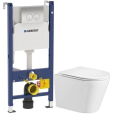 Комплект подвесной унитаз WeltWasser Salzbach 004GL-WT 10000003666 + система инсталляции Geberit 458.124.21.1