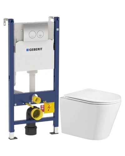 Комплект подвесной унитаз WeltWasser Salzbach 004GL-WT 10000003666 + система инсталляции Geberit 458.124.21.1