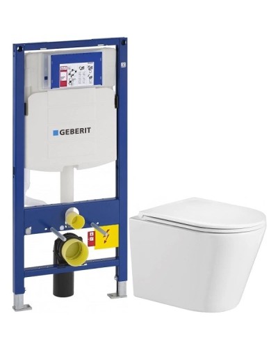 Комплект подвесной унитаз WeltWasser Salzbach 004GL-WT 10000003666 + система инсталляции Geberit 111.300.00.5