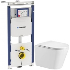 Комплект подвесной унитаз WeltWasser Salzbach 004GL-WT 10000003666 + система инсталляции Geberit 111.362.00.5