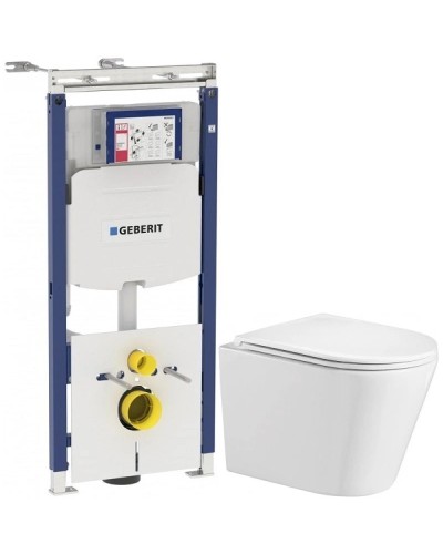 Комплект подвесной унитаз WeltWasser Salzbach 004GL-WT 10000003666 + система инсталляции Geberit 111.362.00.5