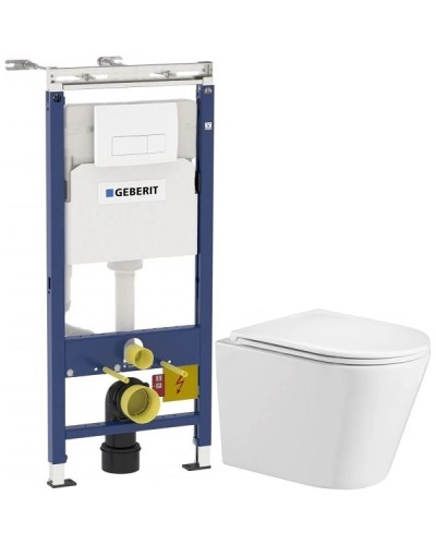Комплект подвесной унитаз WeltWasser Salzbach 004GL-WT 10000003666 + система инсталляции Geberit 458.125.11.1