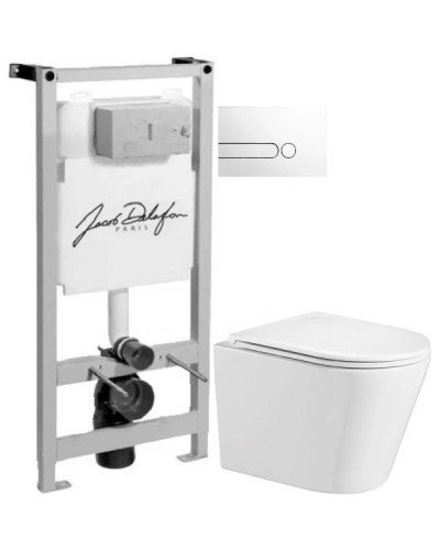Комплект подвесной унитаз WeltWasser Salzbach 004GL-WT 10000003666 + система инсталляции Jacob Delafon E5504-NF + E4326-00