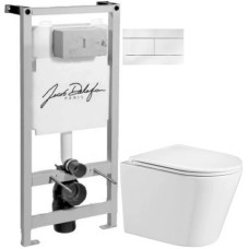 Комплект подвесной унитаз WeltWasser Salzbach 004GL-WT 10000003666 + система инсталляции Jacob Delafon E5504-NF + E4316-00