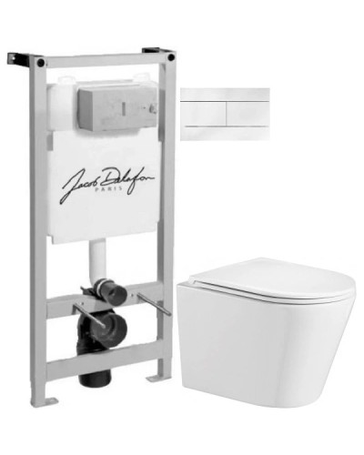 Комплект подвесной унитаз WeltWasser Salzbach 004GL-WT 10000003666 + система инсталляции Jacob Delafon E5504-NF + E4316-00