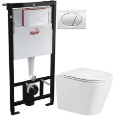 Комплект подвесной унитаз WeltWasser Salzbach 004GL-WT 10000003666 + система инсталляции  AlcaPlast AM101/11203:1RUSSETM70
