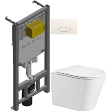 Комплект подвесной унитаз WeltWasser Salzbach 004GL-WT 10000003666 + система инсталляции Jacob Delafon E29025-NF + E29026-01R