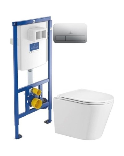 Комплект подвесной унитаз WeltWasser Salzbach 004GL-WT 10000003666 + система инсталляции Villeroy & Boch 92246100 + 92249061