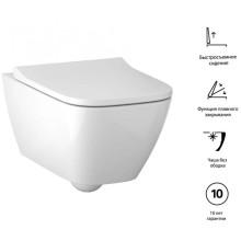 Комплект подвесной унитаз Geberit Smyle Square 500.683.01.1 + система инсталляции Geberit 458.125.11.1