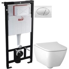 Комплект подвесной унитаз Geberit Smyle Square 500.683.01.1 + система инсталляции AlcaPlast AM101/11203:1RUSSETM71