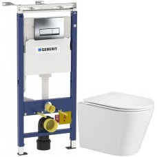Комплект подвесной унитаз WeltWasser Salzbach 004GL-WT 10000003666 + система инсталляции Geberit 458.125.21.1