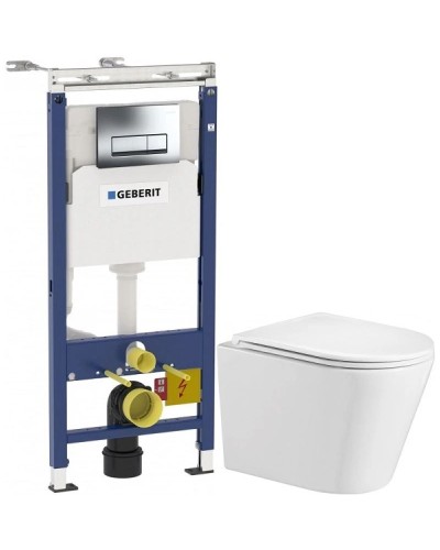 Комплект подвесной унитаз WeltWasser Salzbach 004GL-WT 10000003666 + система инсталляции Geberit 458.125.21.1