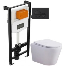 Комплект подвесной унитаз Esbano Clavel ESUPCLAVW + система инсталляции Jacob Delafon E24156-NF + E20859-7-BMT