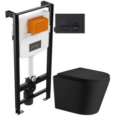 Комплект подвесной унитаз WeltWasser Salzbach 004MT-BL 10000003700 + система инсталляции Jacob Delafon E24156-NF + E20859-7-BMT