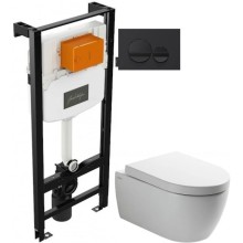 Комплект подвесной унитаз SSWW CT2038V + система инсталляции Jacob Delafon E24156-NF + E20859-7-BMT