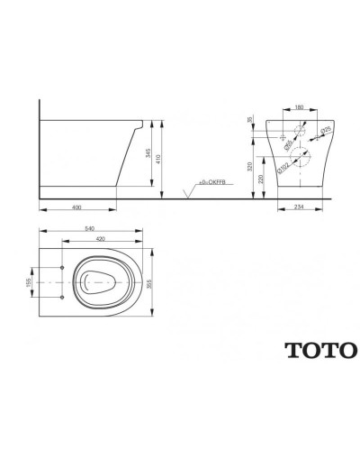 Комплект подвесной унитаз Toto CF CW132Y#NW1 + VC130 + система инсталляции Jacob Delafon E24156-NF + E20859-7-BMT