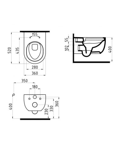 Комплект подвесной унитаз Bien Vokha MDKA052N1VP0W3000 + система инсталляции Jacob Delafon E24156-NF + E20859-7-BMT