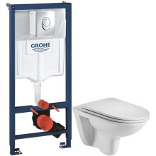 Комплект подвесной унитаз WeltWasser Baarbach 004GL-WT 10000003811 + система инсталляции Grohe 38721001