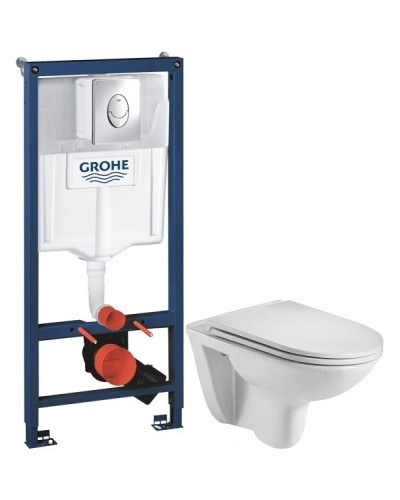 Комплект подвесной унитаз WeltWasser Baarbach 004GL-WT 10000003811 + система инсталляции Grohe 38721001