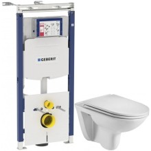 Комплект подвесной унитаз WeltWasser Baarbach 004GL-WT 10000003811 + система инсталляции Geberit 111.362.00.5