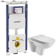 Комплект подвесной унитаз WeltWasser Baarbach 004GL-WT 10000003811 + система инсталляции Geberit 111.362.00.5