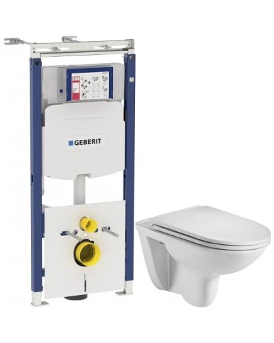 Комплект подвесной унитаз WeltWasser Baarbach 004GL-WT 10000003811 + система инсталляции Geberit 111.362.00.5