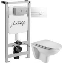 Комплект подвесной унитаз WeltWasser Baarbach 004GL-WT 10000003811 + система инсталляции Jacob Delafon E5504-NF + E4326-00