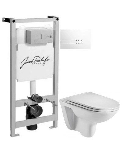 Комплект подвесной унитаз WeltWasser Baarbach 004GL-WT 10000003811 + система инсталляции Jacob Delafon E5504-NF + E4326-00