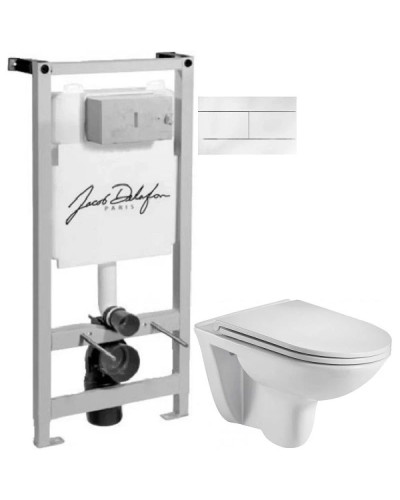 Комплект подвесной унитаз WeltWasser Baarbach 004GL-WT 10000003811 + система инсталляции Jacob Delafon E5504-NF + E4316-00