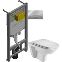 Комплект подвесной унитаз WeltWasser Baarbach 004GL-WT 10000003811 + система инсталляции Jacob Delafon E29025-NF + E29027-CP