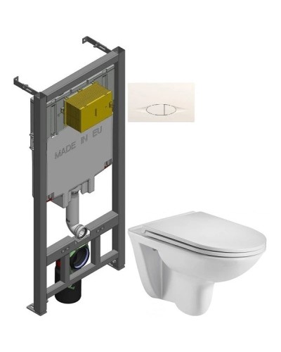 Комплект подвесной унитаз WeltWasser Baarbach 004GL-WT 10000003811 + система инсталляции Jacob Delafon E29025-NF + E29026-01R