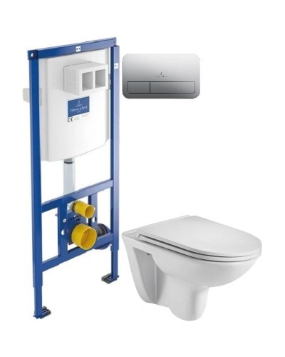 Комплект подвесной унитаз WeltWasser Baarbach 004GL-WT 10000003811 + система инсталляции Villeroy & Boch 92246100 + 92249061